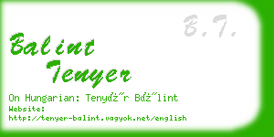 balint tenyer business card